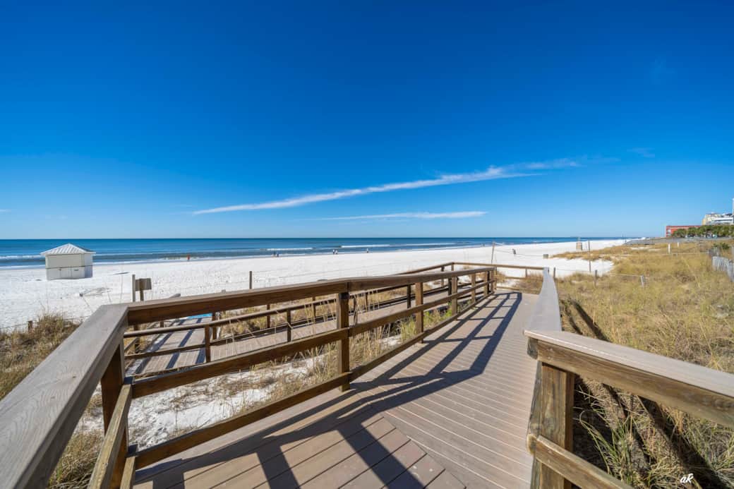 Panama city beach rental boardwalk gulf access shower