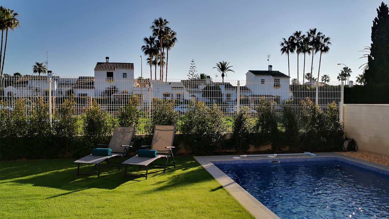 Outside with private pool