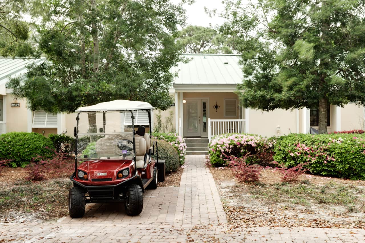Six seater golf cart included with the rental. 