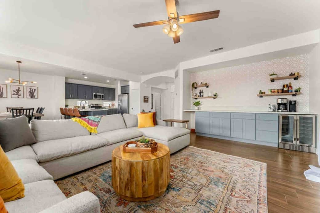 living room complete with coffe bar and wine cooler living room complete with coffe bar and wine cooler