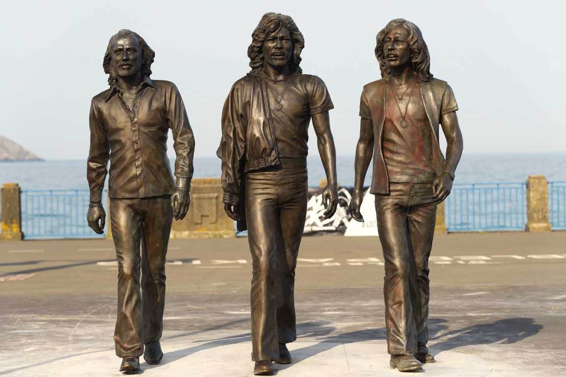 Bee Gees statues on Douglas Promenade