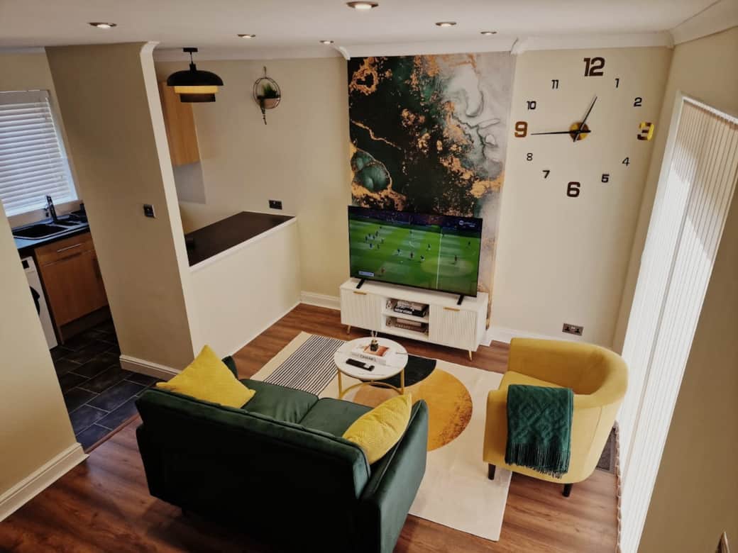 Comfortable living room with Smart TV.