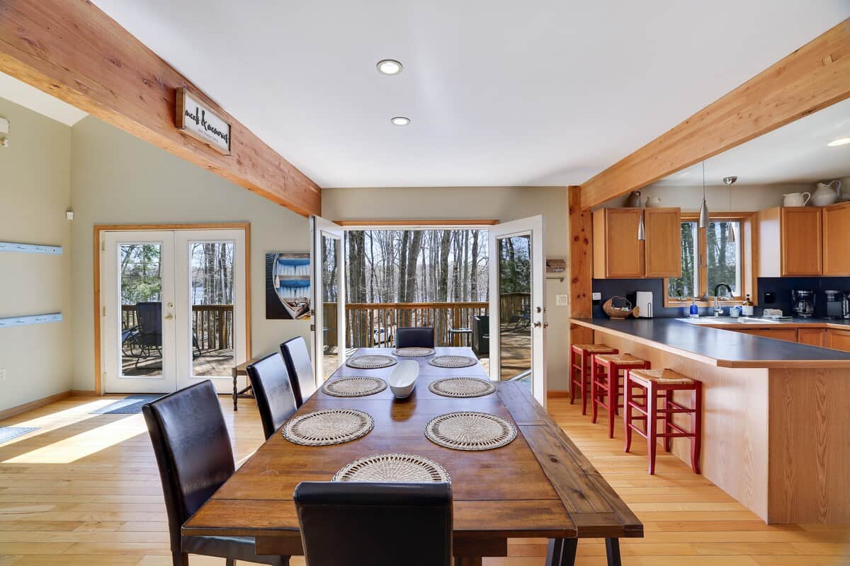 Seating for 8.  Soak in the lake views during every meal.