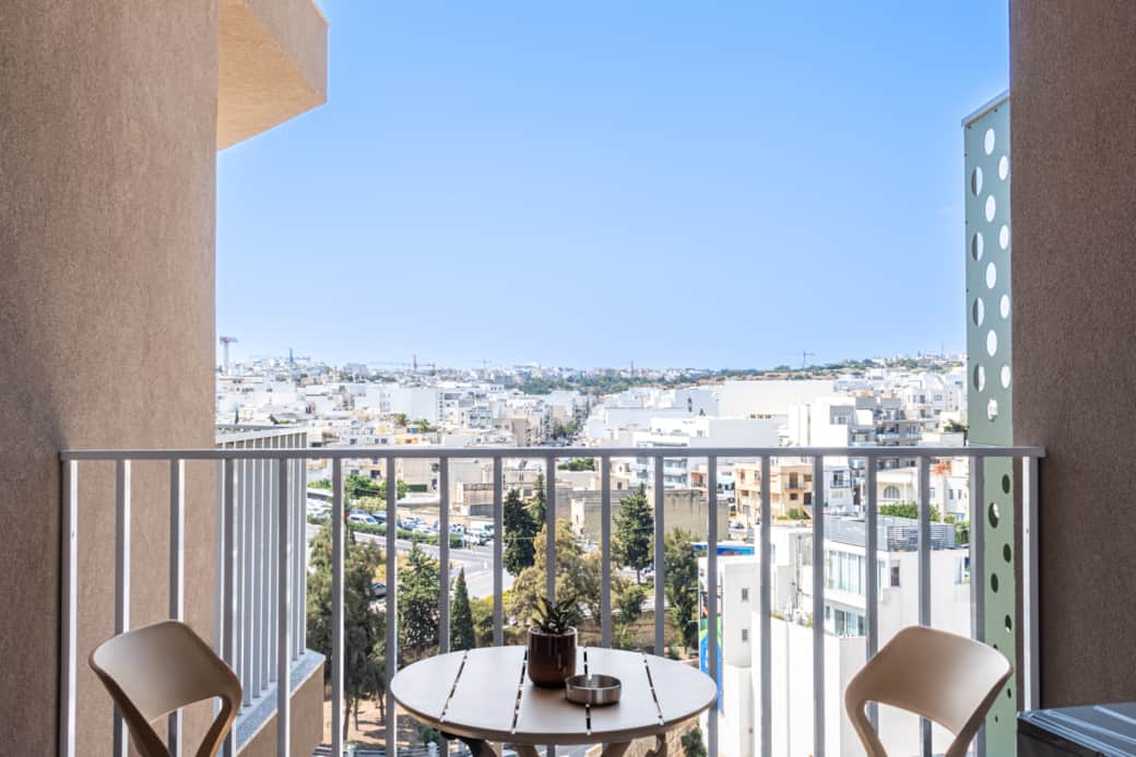 Balcony with City views