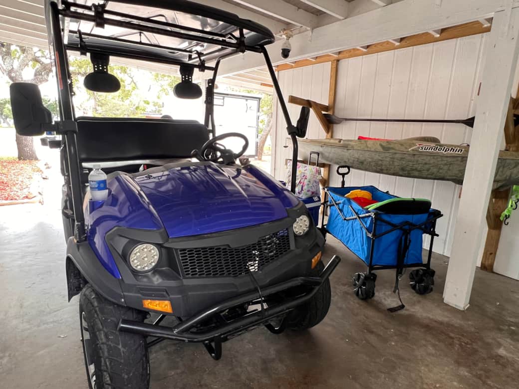 Ask us where to rent a golf cart and park it under our carport during your stay!