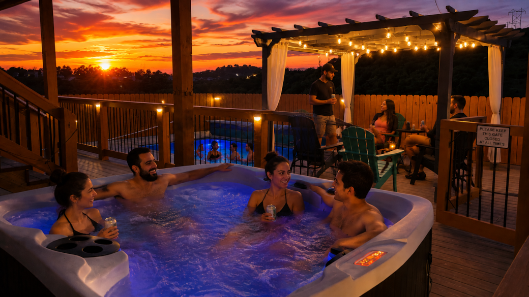 200 Pool Hot Tub Sunset