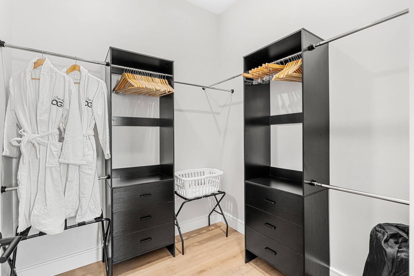 Organize your stay with ample closet space, perfect for long-term visits.