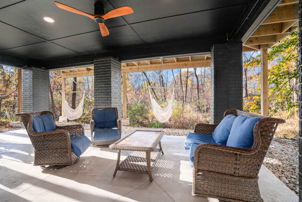 The perfect outdoor space to gather with family, play darts, and make memories. The perfect outdoor space to gather with family, play darts, and make memories.