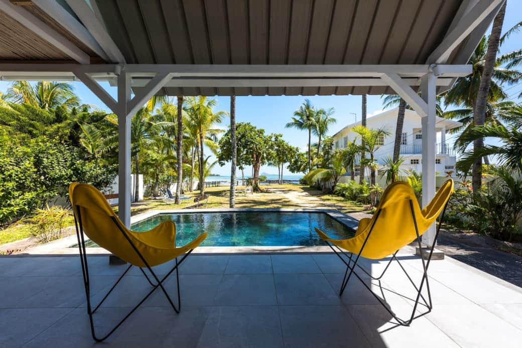 Scenic view of the pool and garden