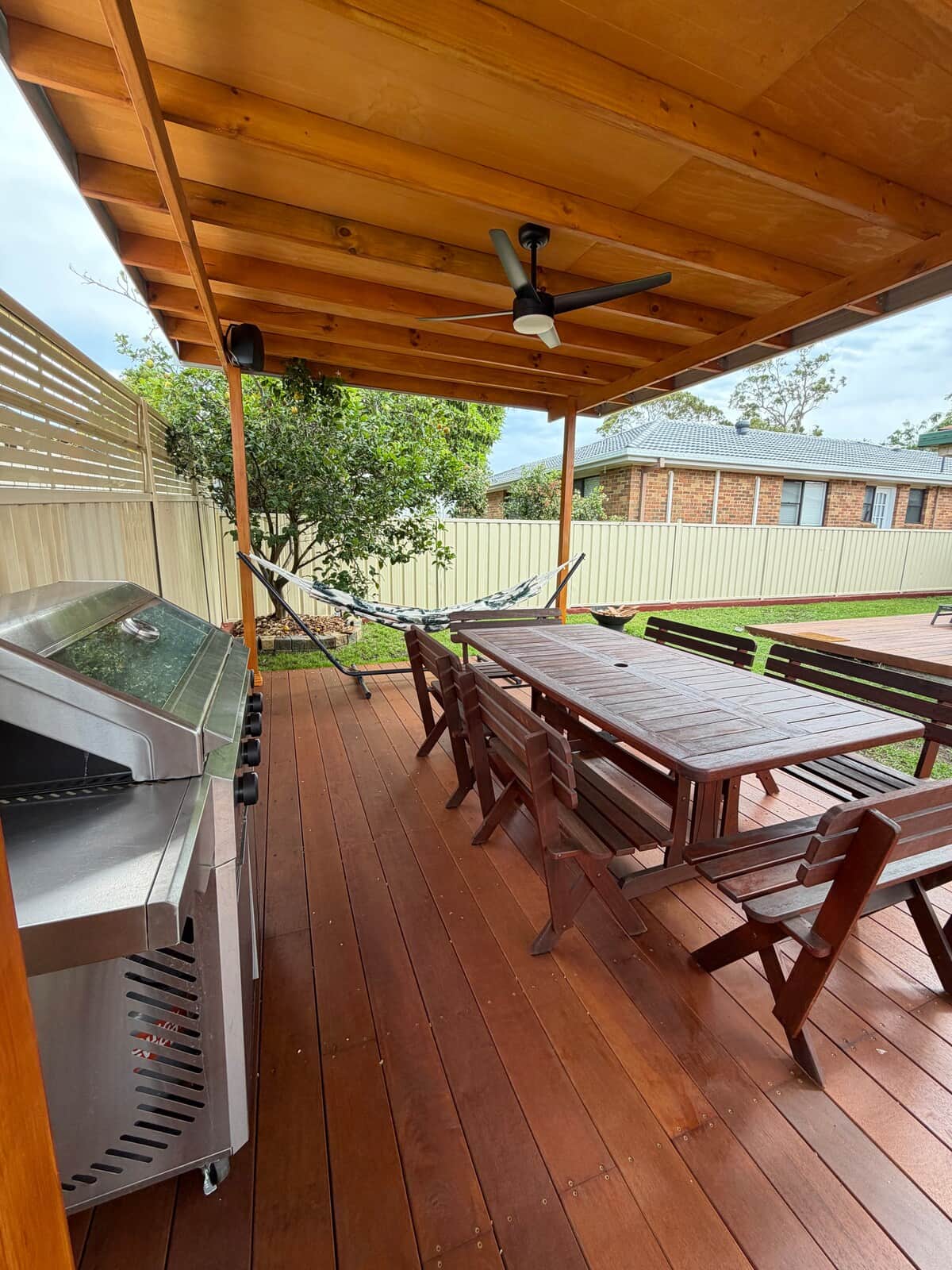 Have a fun BBQ with up to 12 guests, relax, listen to your music, and enjoy freshly grilled food served right at your table.