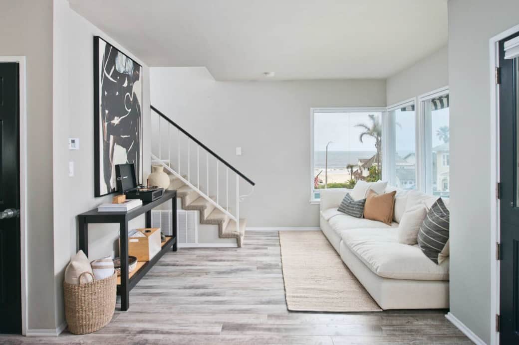 Being just steps to the sand, the house has ocean views from many of its rooms. Being just steps to the sand, the house has ocean views from many of its rooms.
