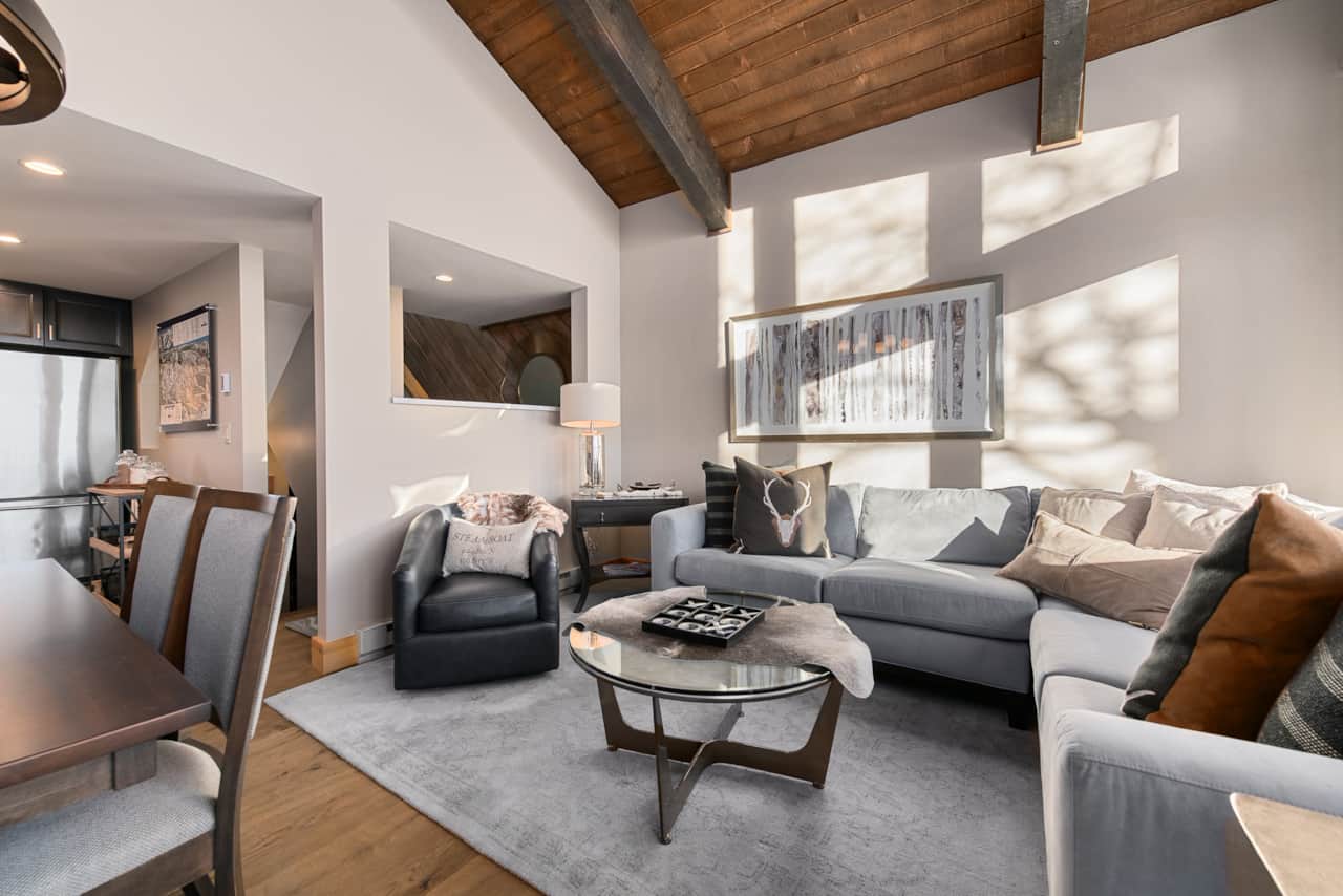 living room with private balcony 