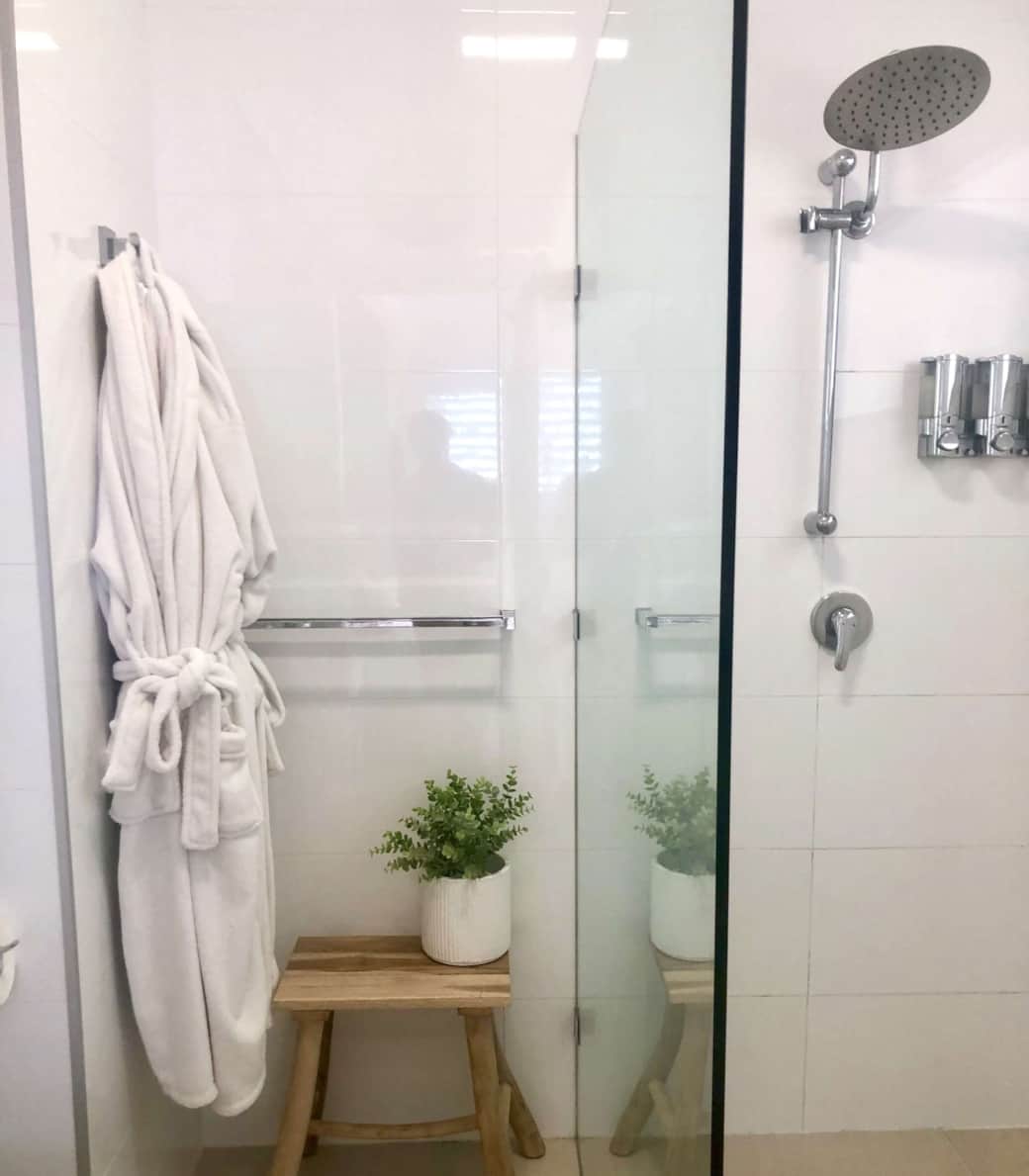 Wash away your cares under a luxury rainfall shower in our modern, immaculate bathroom.