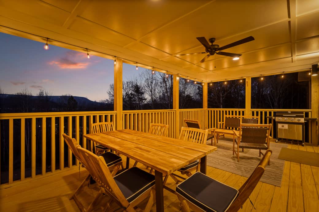 Back Porch with views of Lookout Mountain