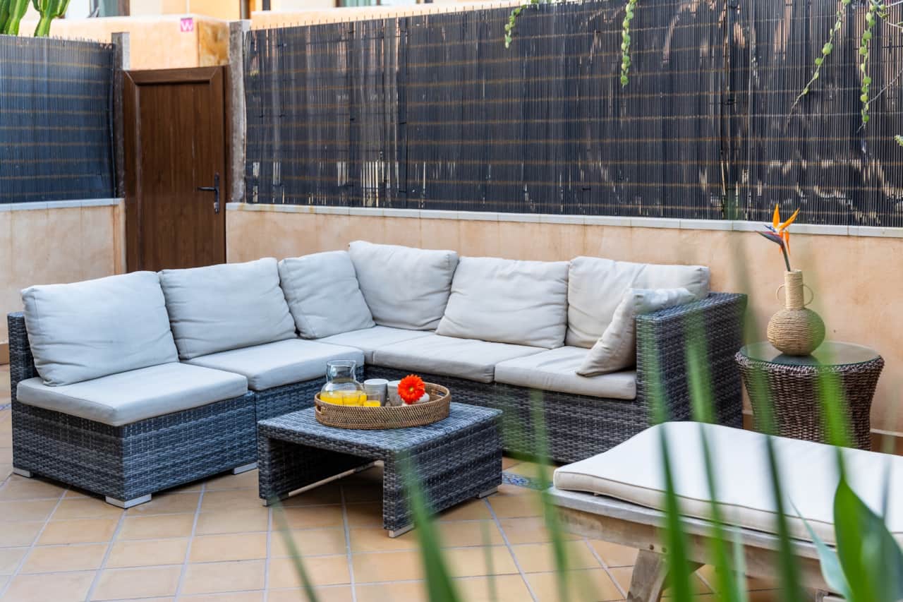 Lounge area on the terrace of El Refugio Atlántico