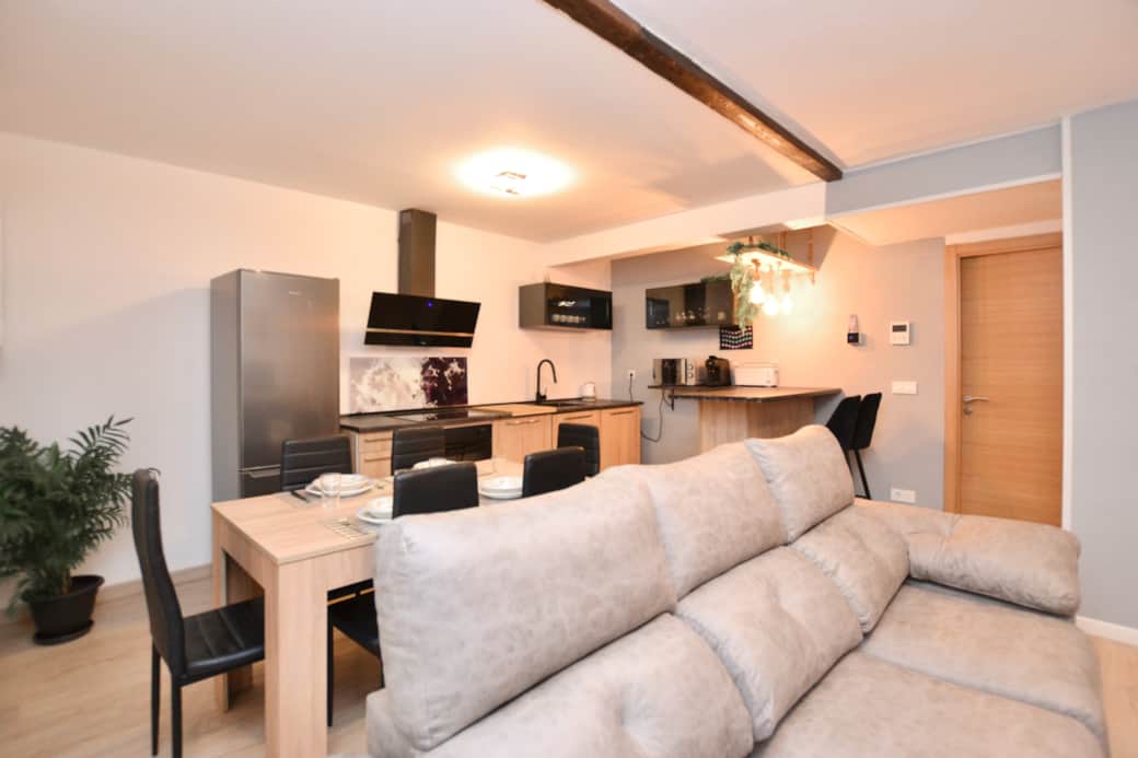 Cocina americana y salón