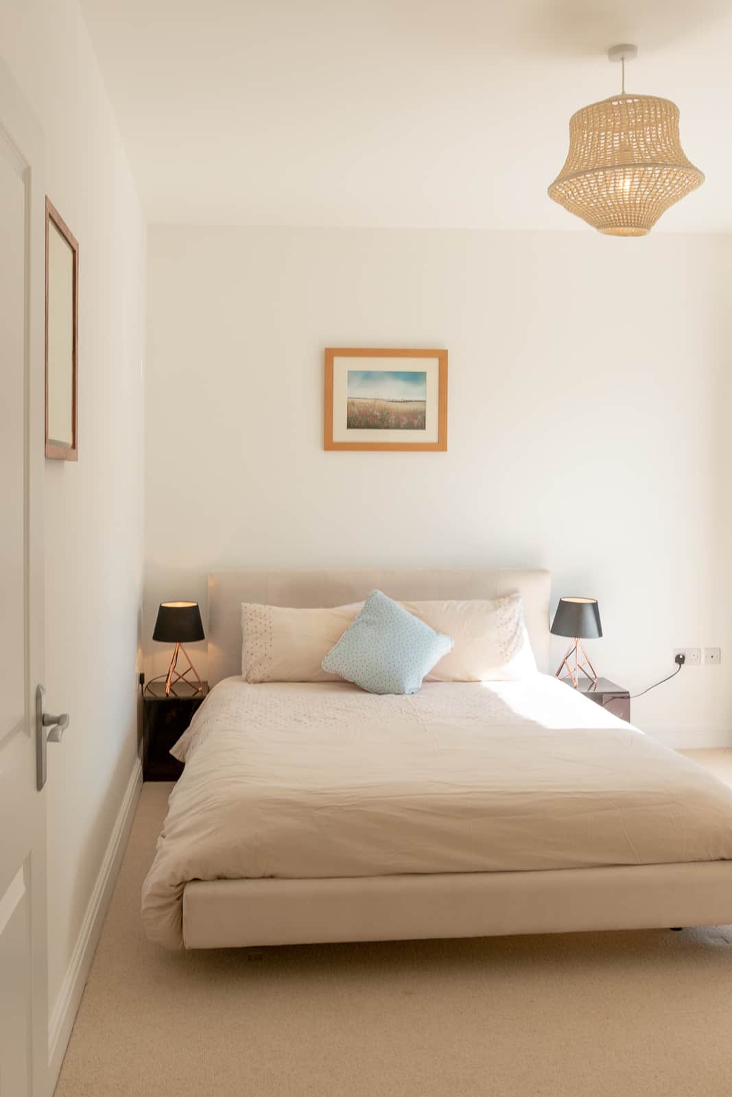 The bedroom leads off the living space