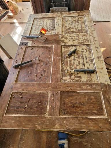 Restoring one of the early 1800s doors