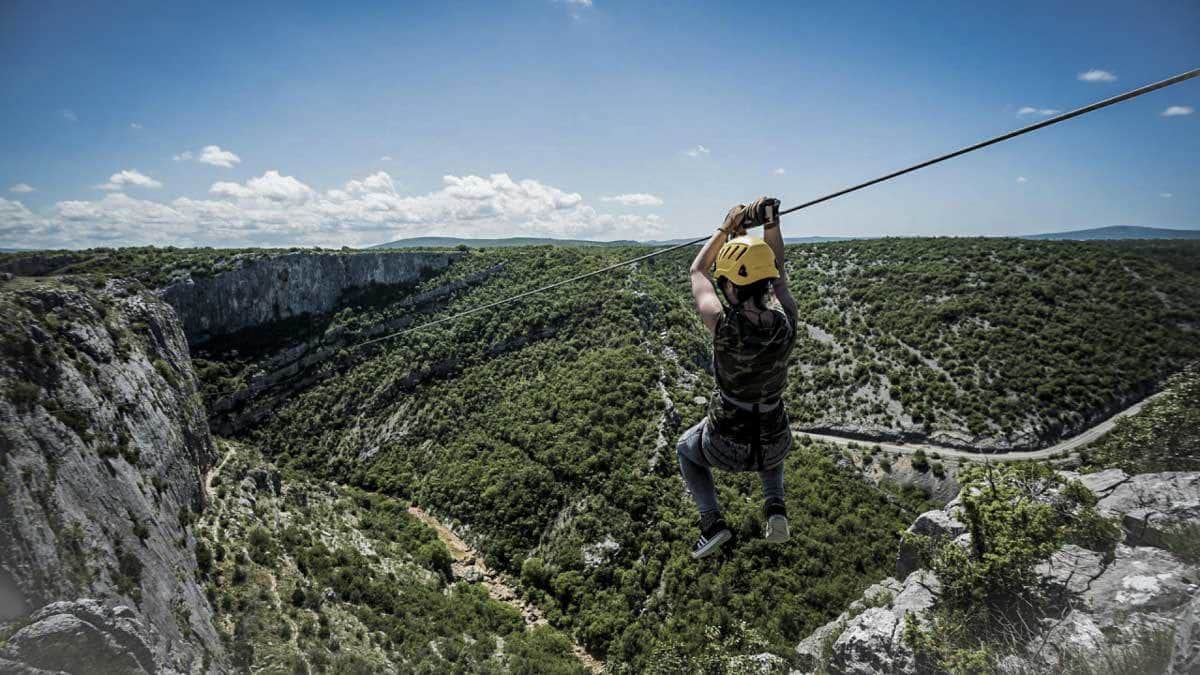 Zipline über die Čikola-Schlucht bei Šibenik