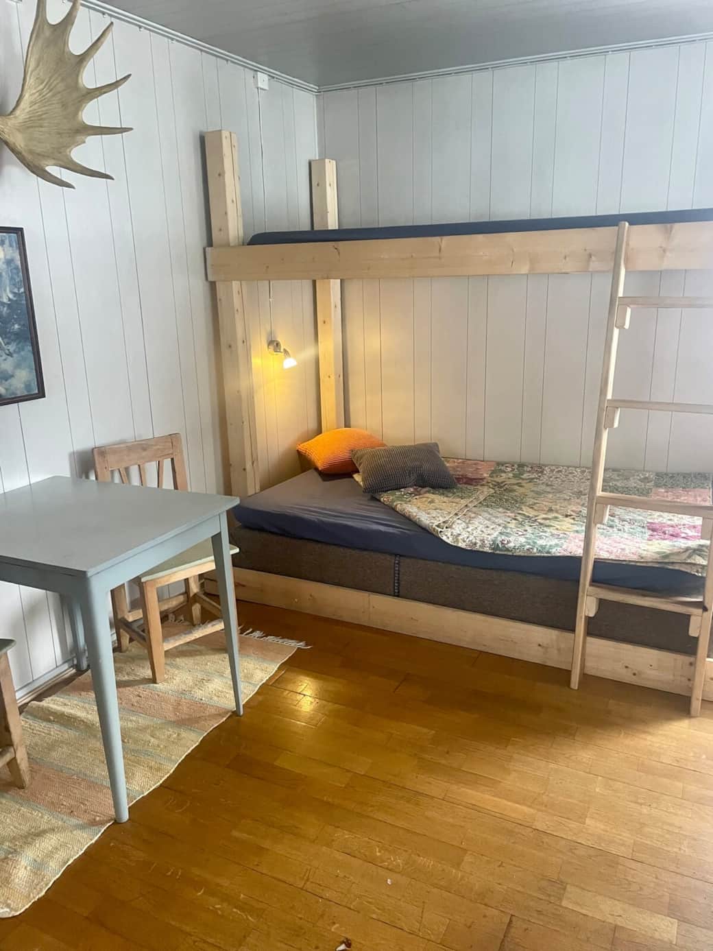 The bunk bed in living room 