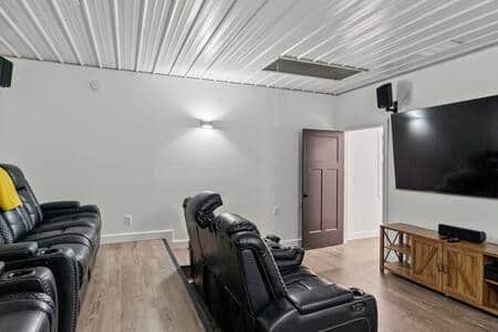 Home Theater with 85" TV, 5.1 Surround sound!  