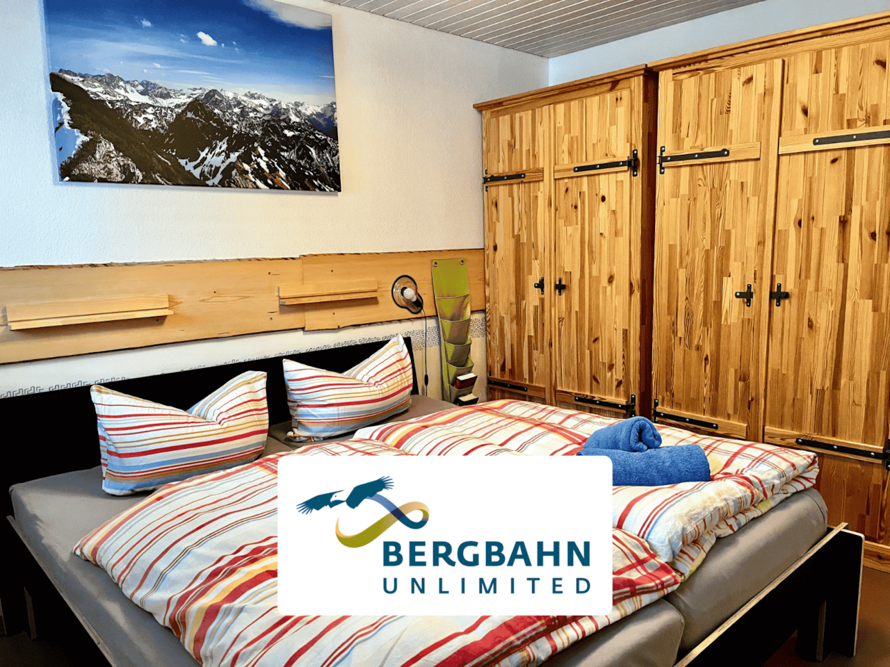 Im 180x200m großen Bett darf man im Urlaub auch mal ausschlafen.