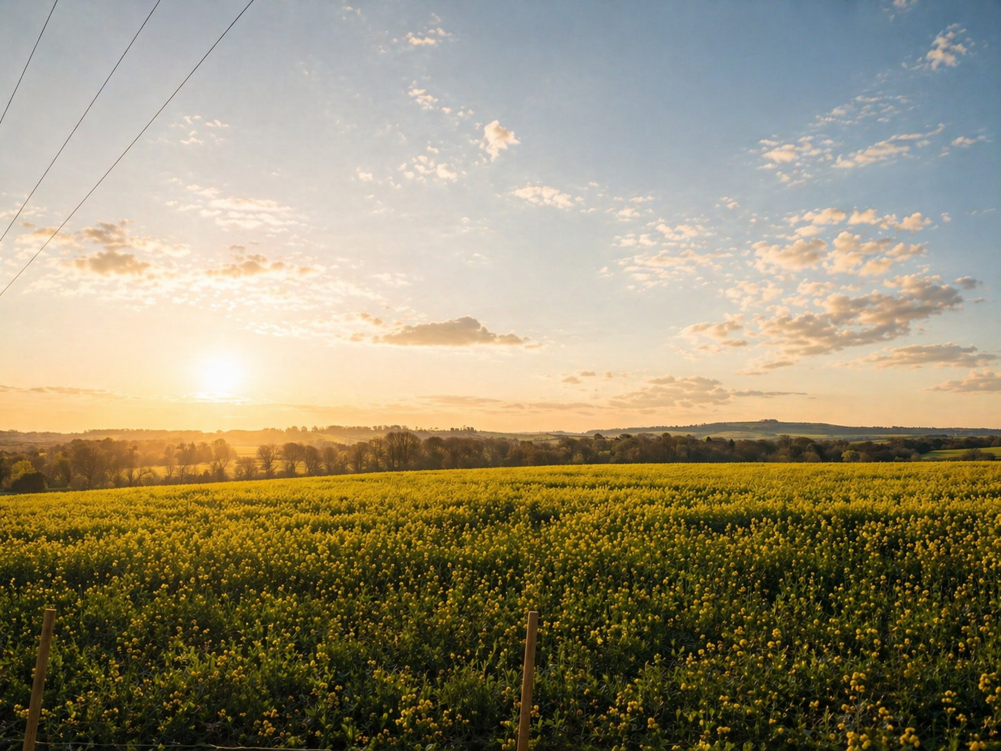 Evening countryside views from The Cotswold Barn