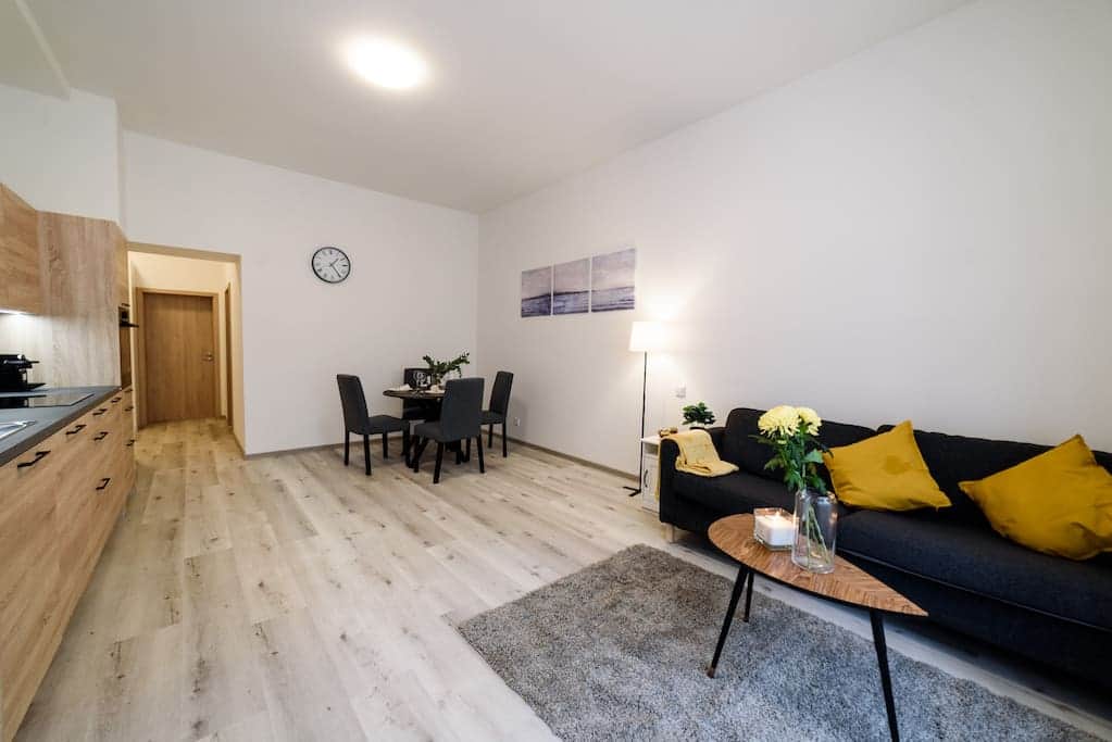 Spacious living room and kitchen Spacious living room and kitchen