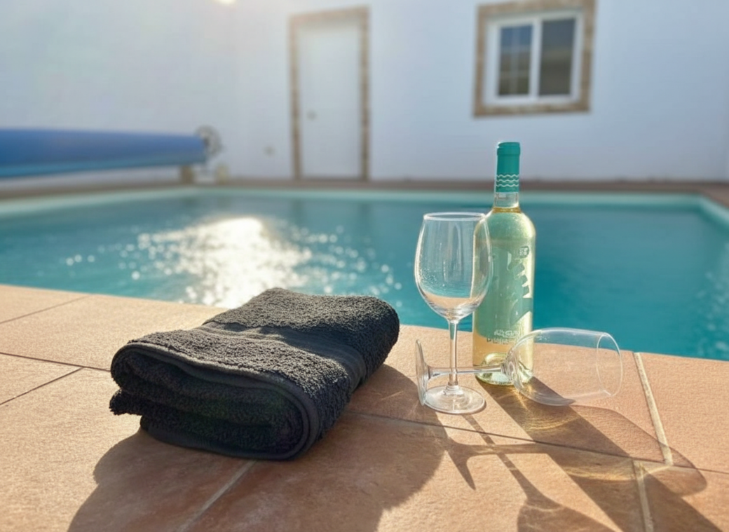 Poolside with Wine Setup