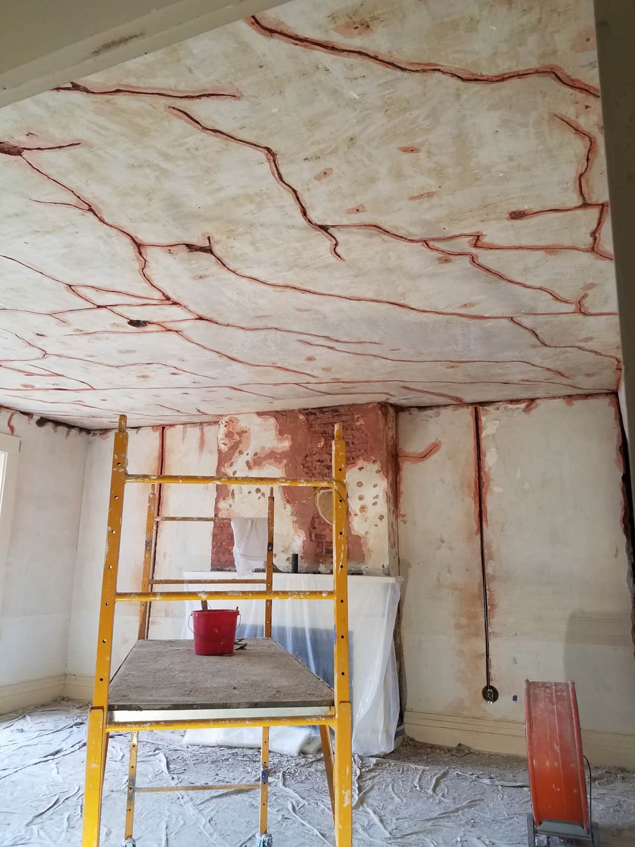 Plaster restoration in the future Confluence Room