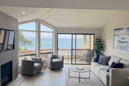 Living room with ocean views