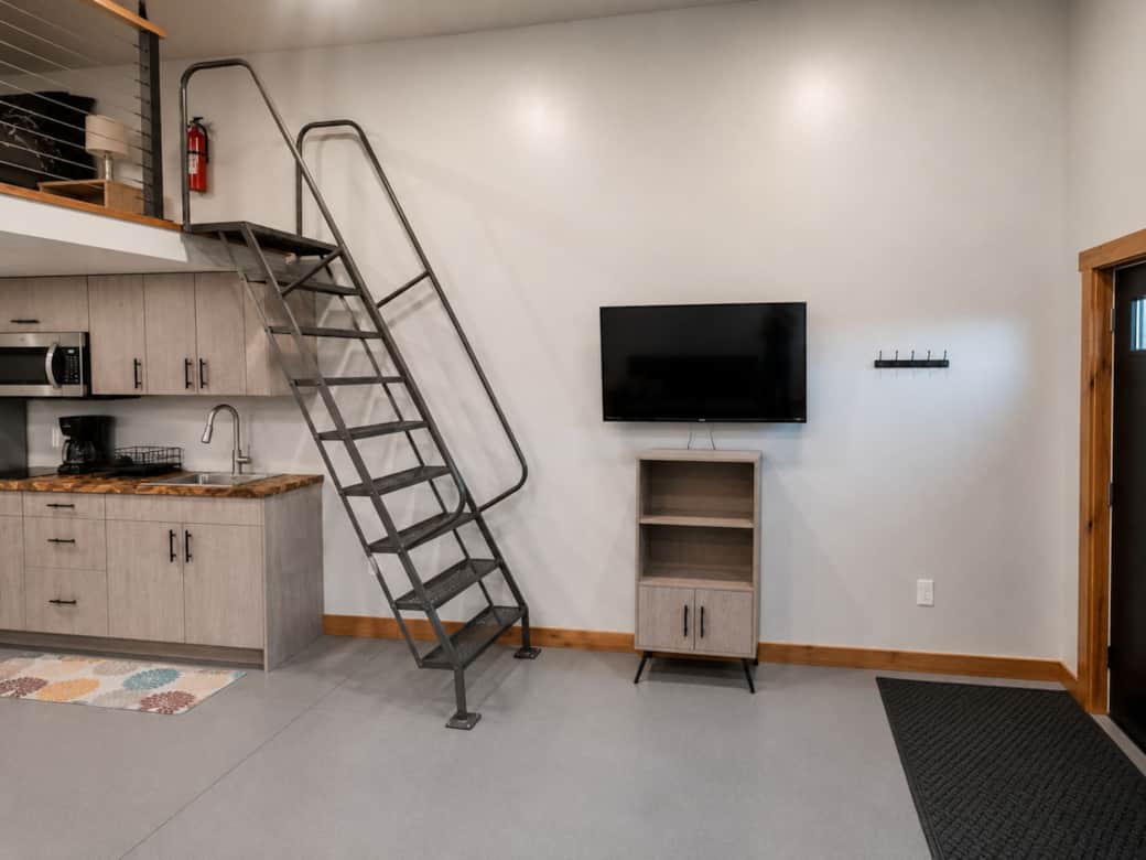 Entertainment area featuring a wall-mounted flat-screen TV in the Black Hills, SD.