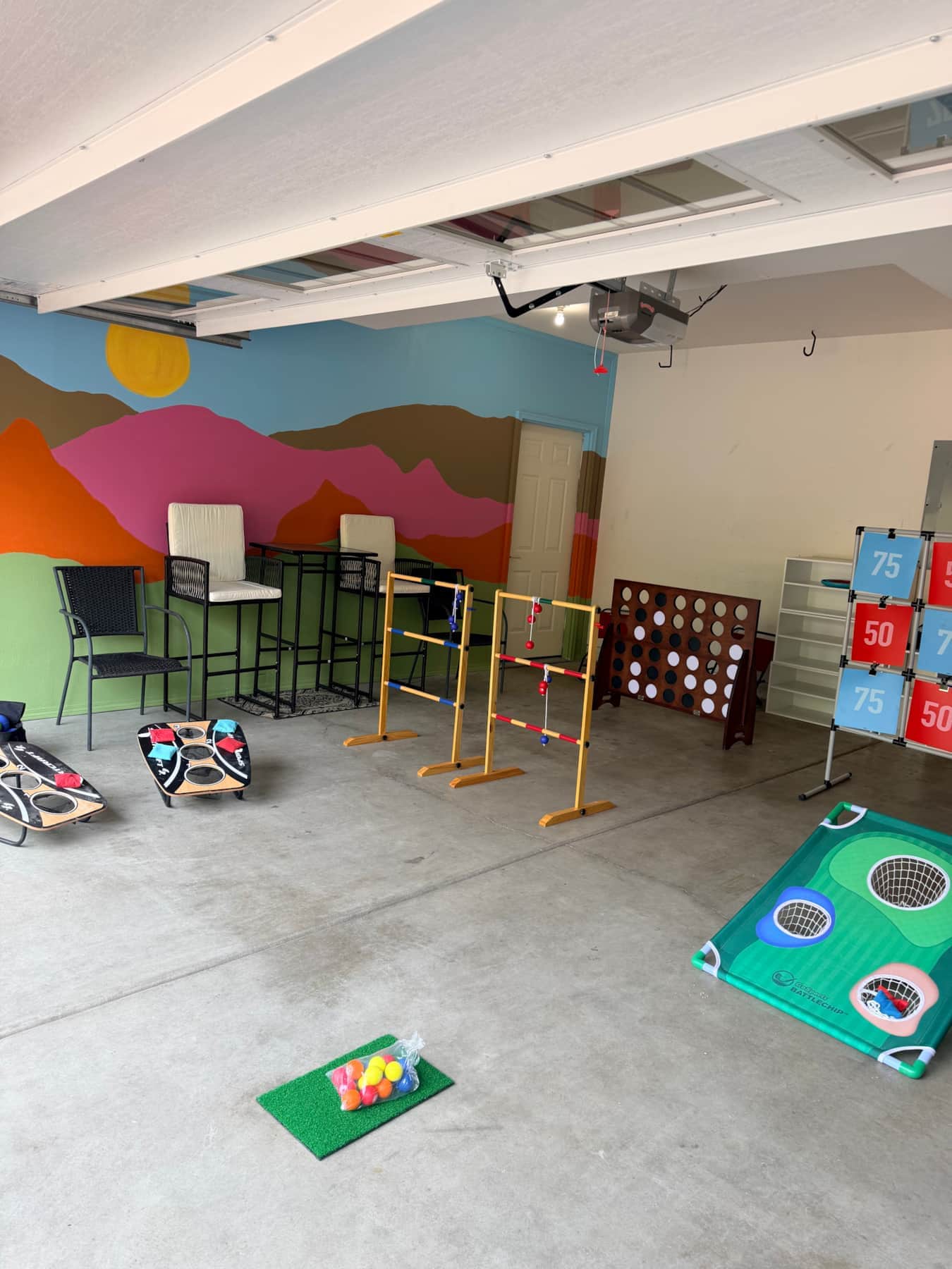 A game room stocked with games and fun for all seasons