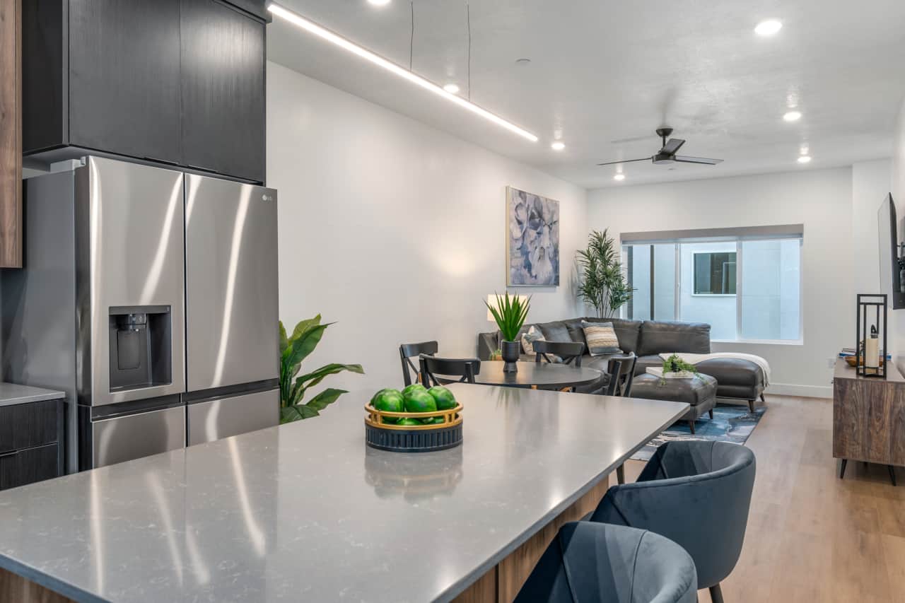 Kitchen, Dining, & Living Room