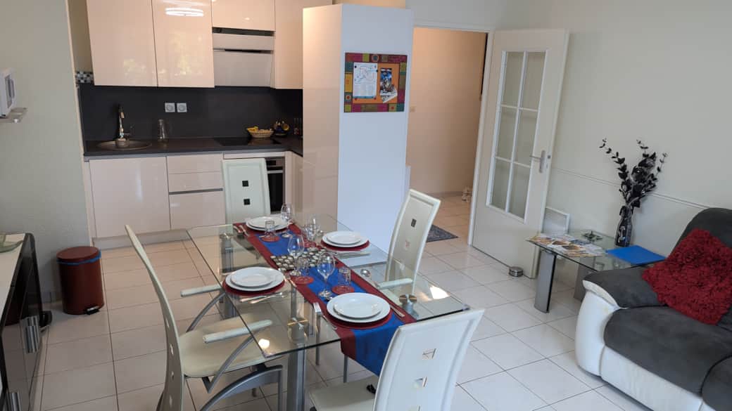 Living room and kitchen