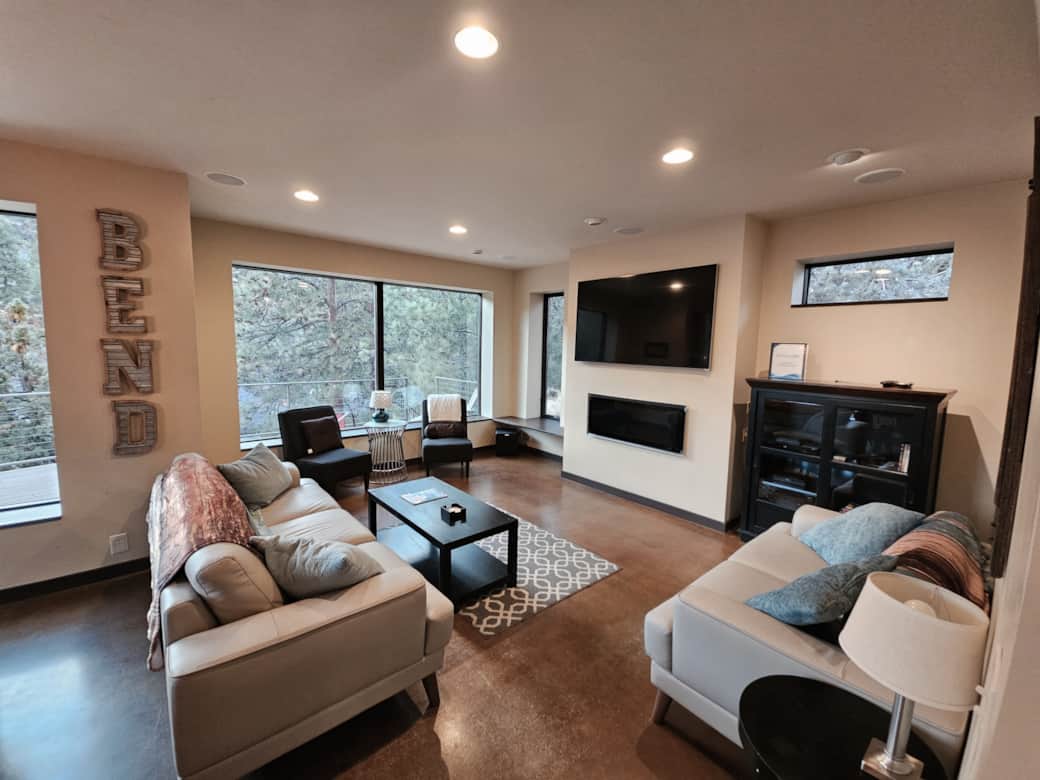 Livingroom with river views on main level