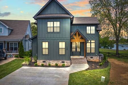 Basecamp! Our Dark green exterior really blends in with the nature and lake surroundings.