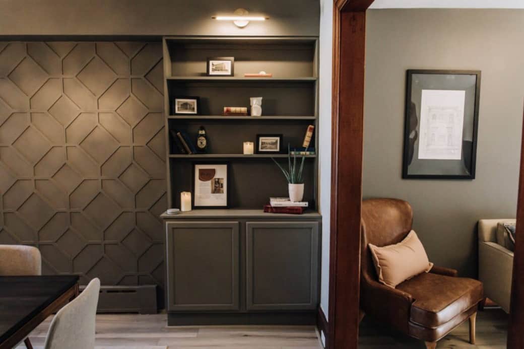 Built-in Bookcase with books and games Built-in Bookcase with books and games