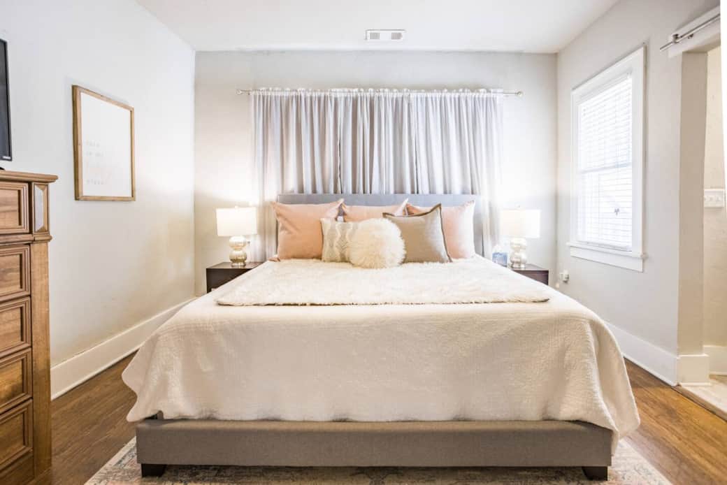 It's like sleeping on a cloud in the master bedroom. 