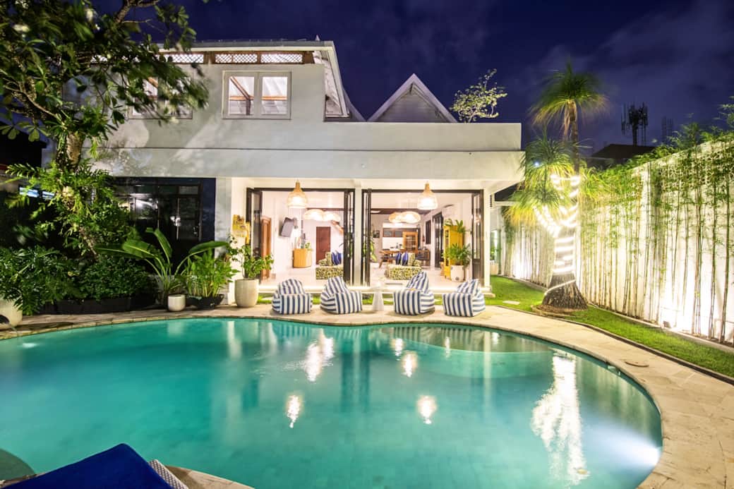 Front facing view - night