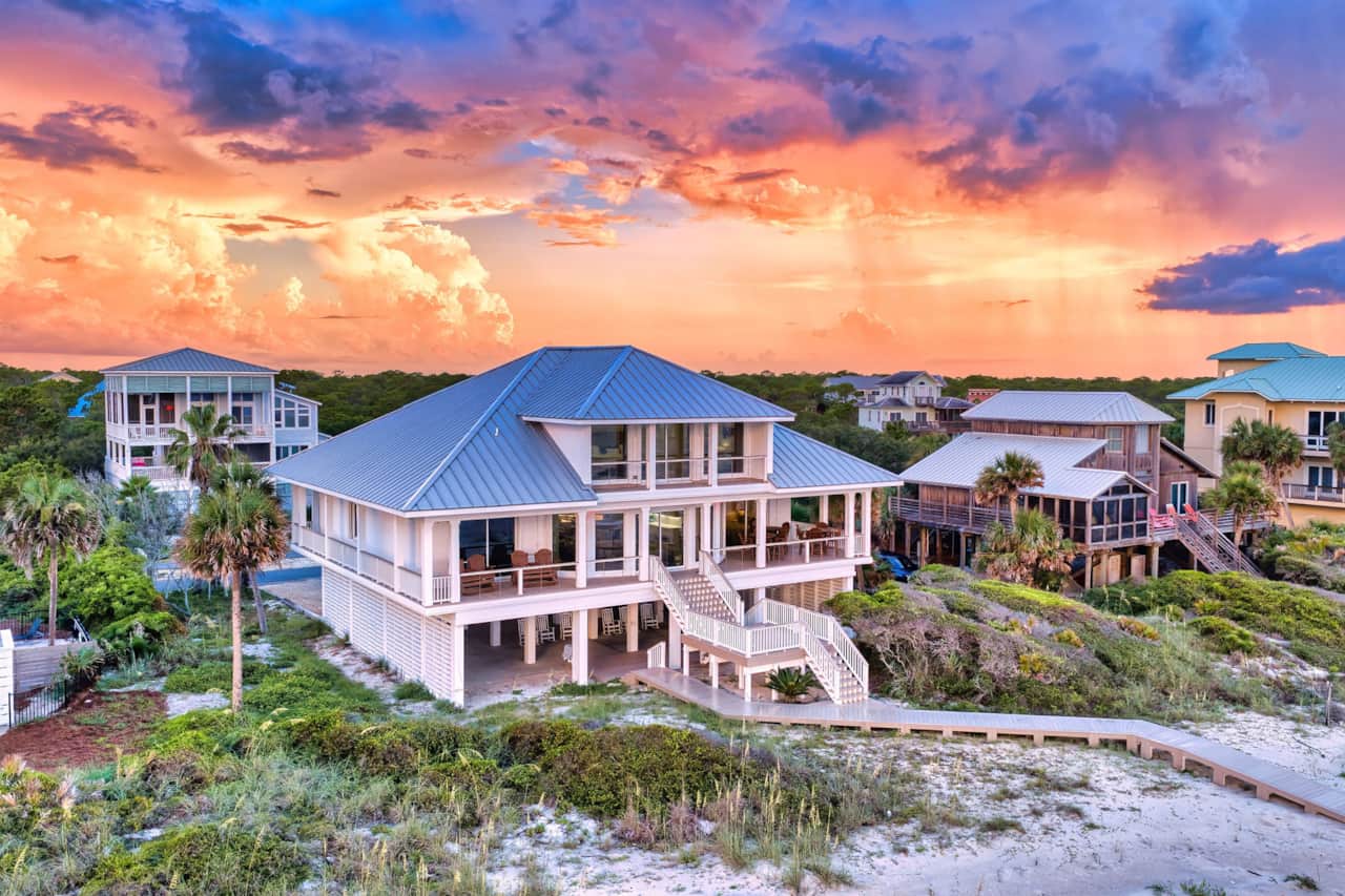 Beachside View of House