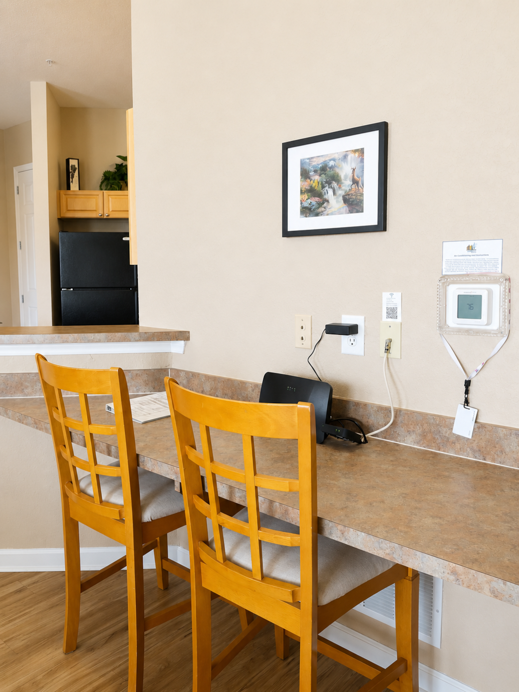 Workstation equipped with high-speed WiFi. Keycard opens community gate and all amenities