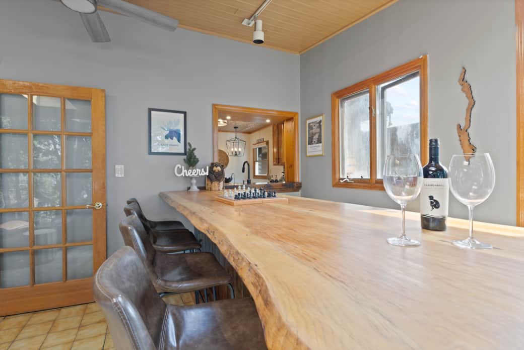 Bar in sunroom 