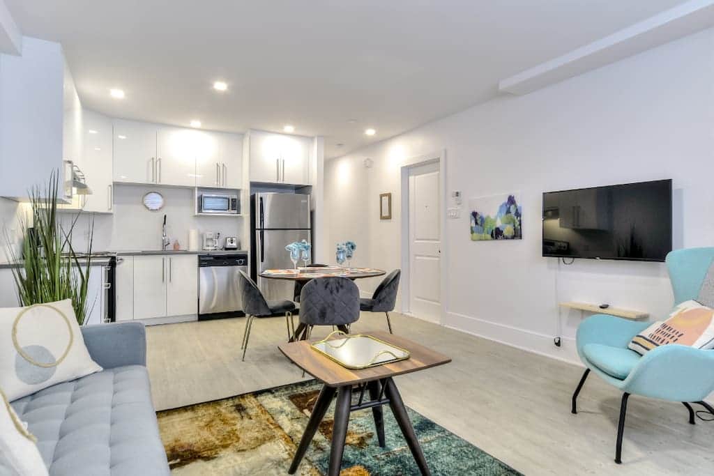 Living room and kitchen