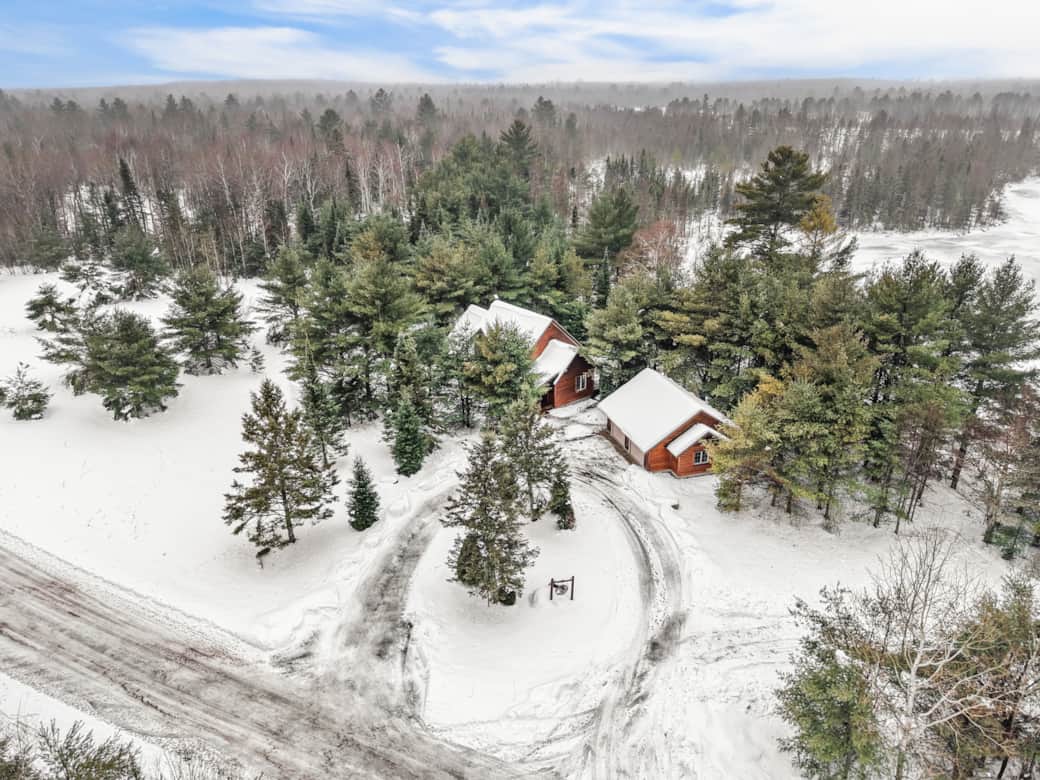 Ariel view of secluded property