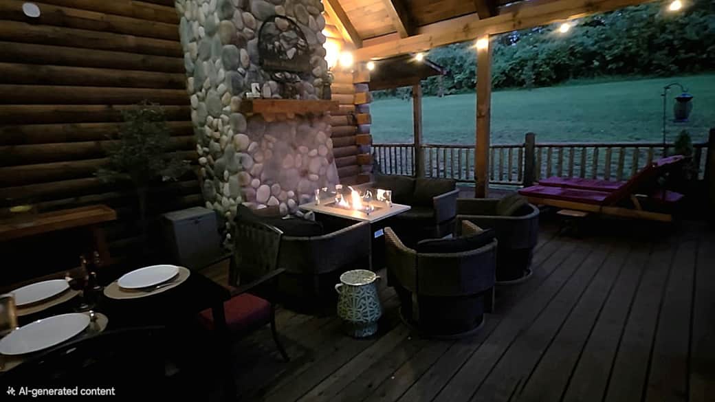 Aframe Deck at Night