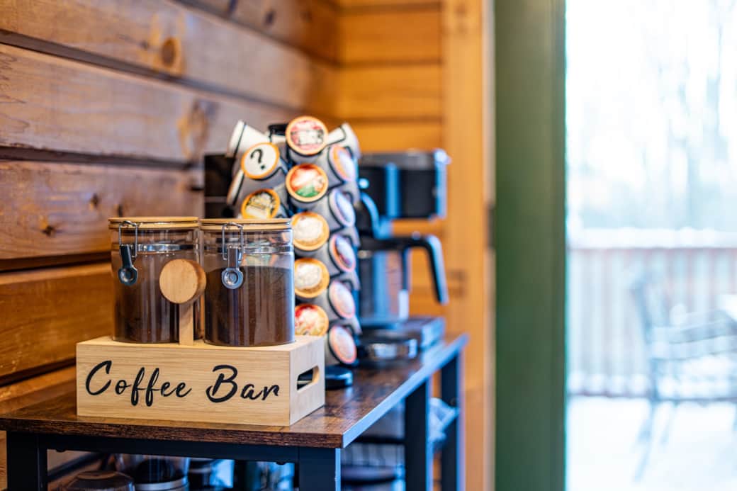 Coffee bar with drip, Keurig and Nespresso machines