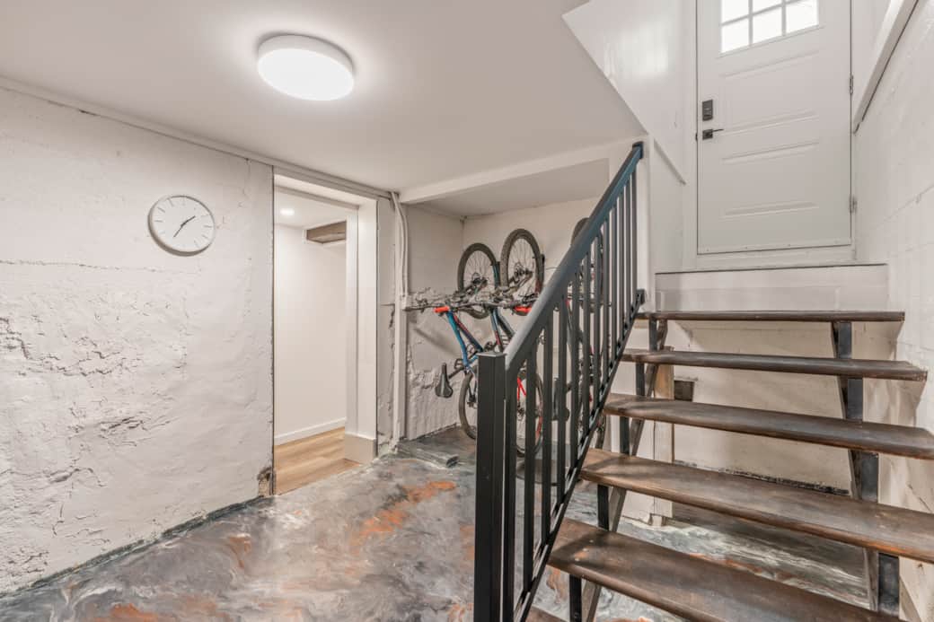 Entrance and stairway to the Den.