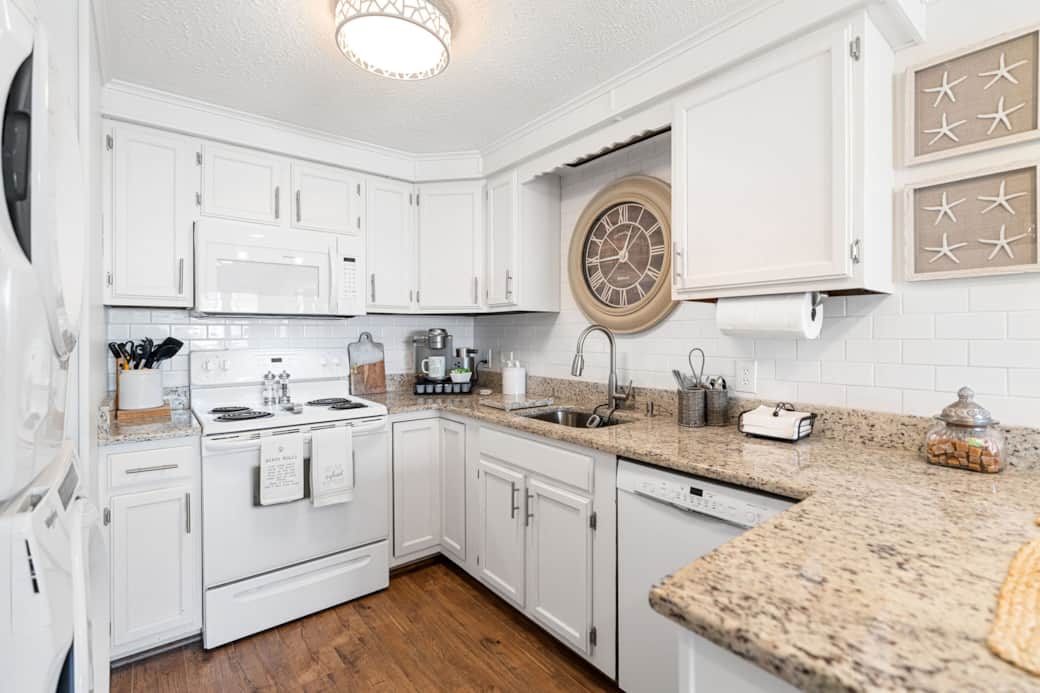 Kitchen area with plenty of appliances.