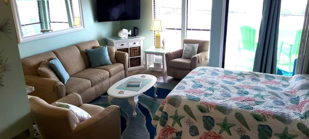 living area with Murphy bed in down position. living area with Murphy bed in down position.